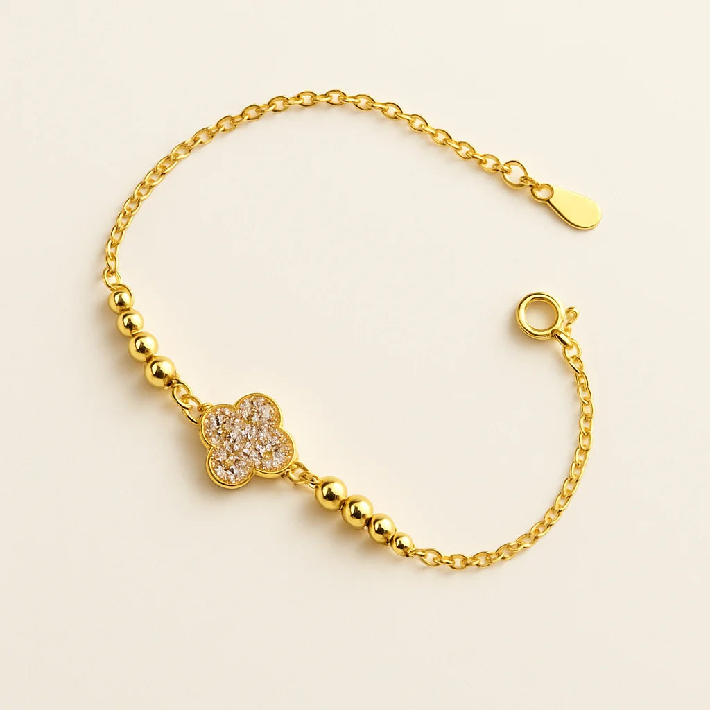 Clover Luck Bracelet 925 Sterling Silver Gold-Plated