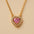 A 925 sterling silver and a gold-plated necklace, each with a heart-shaped stone and a sparkling pavé halo.