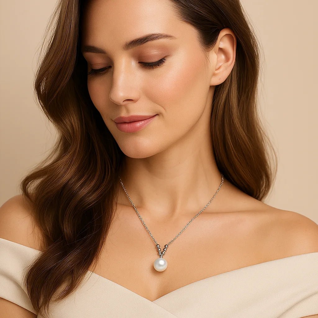 Serenade Pearl – Freshwater Pearl Choker in 925 Silver - Alymwndw